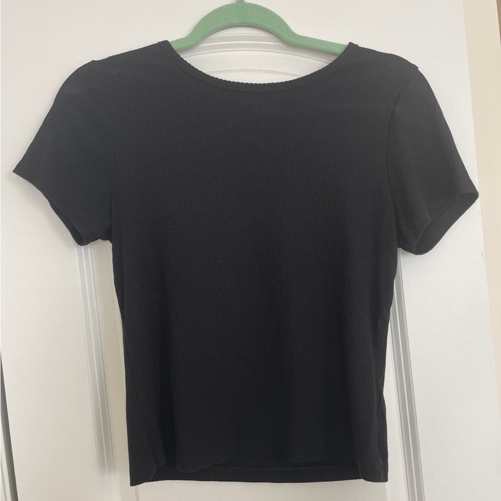 Old Navy Cropped Ribbed Short Sleeve Tee
